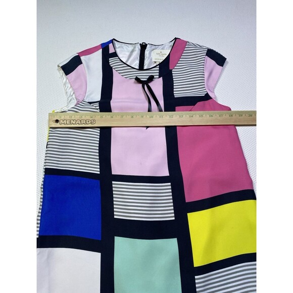 Kate Spade New York Claudette Dress Color Block Pastels Shift Cap Sleeve Size 8 - Picture 7 of 15